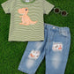 Dinosaur Applique Tee & Denim Pants